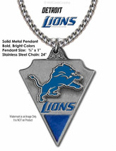 Detroit Lions Necklace Stainless Steel Chain Football Sports Hot! Free Ship Ca - £19.20 GBP