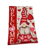 Welcome Gnome Valentines Flag Heart Gnome Ladybug Garden Flag 12&quot; x 18&quot; - $11.08