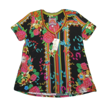 NWT Johnny Was Andra Favorite S/S V-Neck Swing Tee Jersey T-Shirt Top M $98 - $91.08