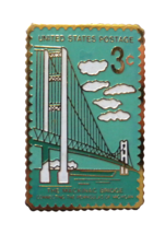 Post Office USPS The Mackinac Bridge 3 Cents Postage Stamp Vintage Hat L... - £12.43 GBP