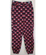 Disney Women&#39;s Denim Jogger Pants Geometric goth Red Black Checkered SMALL - $19.16 CAD