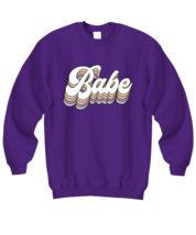 Bride Sweatshirt Babe, Bachelorette, Retro Purple-SS  - £21.72 GBP
