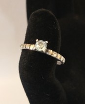 Vintage sterling silver ring with pale blue topaz UTC size 8 - £16.61 GBP