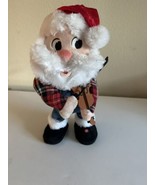 Gemmy Animated Plush Santa Dances And Plays The Fiddle Works Christmas - $19.80