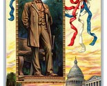 Abraham Lincoln St Gaudens Statue Washington DC Embossed DB Postcard U15 - $5.31