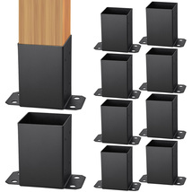 VEVOR Post Base 10 Pcs, Inner Size 3.6"x3.6" Post Base Brackets, Matte B... - $54.90
