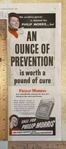 Vintage Print Ad Philip Morris Cigarettes Bellhop Less Irritating 13.5&quot; ... - $11.75