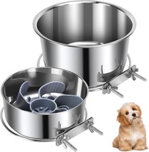 Yummy Sam 2 Pcs Large Pet Dog Food Water Bowl with Slow for - £19.85 GBP