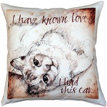 I Have Known Love Cat Pillow 17x17, with Polyfill Insert - £39.29 GBP