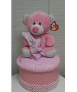 Light Pink Little Teddy Bear Baby Shower 1 Tier Diaper Cake - £23.98 GBP