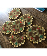 Wood Marquetry Inlay Mosaic Type Coaster Set Moroccan Style Hexagon Set ... - $457.43 MXN