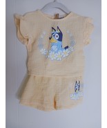Bluey Yellow Shirt And Short Outfit Infant Girls Size 12M - $145.74 MXN