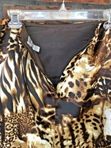 Leopard Print Stretch Skirt Size 2 Pencil Animal Print Fully Lined Roar Cache - £26.29 GBP