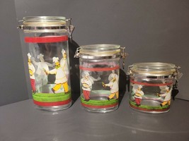 Vintage Glass Chef Oval canisters set - £18.08 GBP