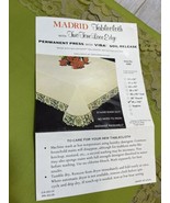 Vintage Madrid Lace Tablecloth 60&quot;x104” Oblong Two Tone Lace Edge USA Ma... - $693.30 MXN