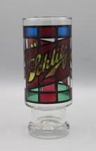 Vintage Stained Glass Design Schlitz 14 oz. Pedestal Beer Glass - £8.67 GBP