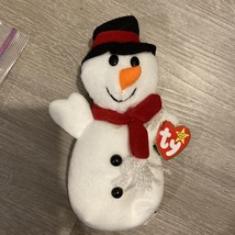 TY Snowball the Snowman Beanie Baby - 1996 PVC Pellets with Swing + Tush Tags - £39.56 GBP