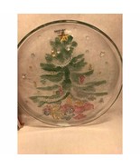 NIB old stock Crystal serving platter Vintage Christmas Tree colored gla... - £34.81 GBP