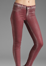 J BRAND Womens Pants Skinny Bullet Metallic Dark Purple Red Size 25W 901I596 - £57.73 GBP