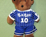 BUILD A BEAR SOCCER TEDDY BEAR Plush 15&quot; Stuffed Animal Brown Blue White... - £12.74 GBP