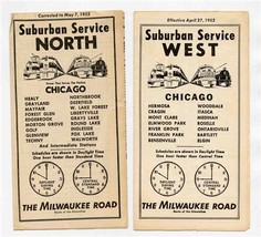 Milwaukee Road Suburban Service North &amp; West Chicago Train Schedules 1952 - $17.82