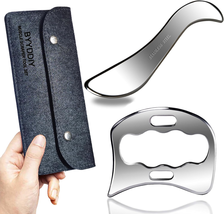 BYYDDIY 2 in 1 Stainless Steel Muscle Scraper Tools Set Gua Sha Massage Scraper  - £23.98 GBP