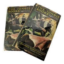 Jungle Book Rudyard Kipling Vol 1 &amp; 2 Lot 2 Book HC DJ Doubleday 1948 Book - £88.03 GBP