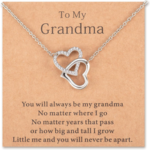 Mothers Day Gifts for Grandma Necklace Interlocking Heart Necklace Birthday Gift - £22.22 GBP