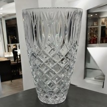 Waterford Cut Glass Crystal Grant Flower Vase Clear Made In Slovenia 10&quot;... - $89.95