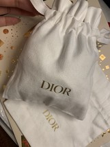New Christian Dior White Mini Drawstring Cotton Dust Bags Jewelry Storage Pouch - £3.34 GBP