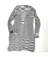 Belldini Open-Front Duster Long Cardigan Tribal Print White/Gray Sz. S - €25,24 EUR