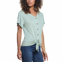 Weatherproof Vintage Womens Tie Front Top Size Small Color Granite Green - £27.25 GBP