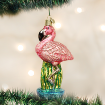 Old World Christmas Flamingo Pink Tropical Bird Glass Christmas Ornament 16023 - £13.21 GBP