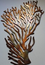 Coral Branch Large Fan - Metal Wall Art - Copper 12&quot; x 8&quot;  - £22.27 GBP