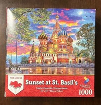 Majestic Puzzles “Sunet at St. Basil’s” 1000 pcs Jigsaw 24” x 30” Comple... - £14.54 GBP