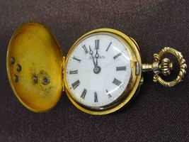 Antique Remontoir Cylindre 10 Rubis 14k Rose Gold Diamond Ladies Pocket Watch - £635.48 GBP