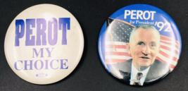 Lot of Two (2) Diff Vintage Ross Perot 1992 For President Pins My Choice 2.25&quot; - £9.74 GBP