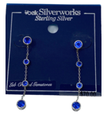 Belk Silverworks Sterling Silver Blue Gemstones Drop Earrings NEW - £15.00 GBP