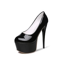 Fashion High Heels Pumps Sexy Platform Patent Leather Black Red White Women&#39;s He - £62.79 GBP