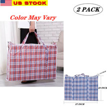 2 Pc Reusable Large Jumbo Giant plastic Laundry Bag Big Storage Zipper Bag - USA - $11.87