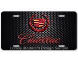 Cadillac Wreath Inspired Art Red on Mesh FLAT Aluminum Novelty License T... - $17.99
