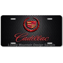 Cadillac Wreath Inspired Art Red on Mesh FLAT Aluminum Novelty License T... - £14.10 GBP