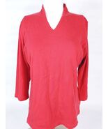 Liz Claiborne Petite Women&#39;s Shirt Size PL Long Sleeve Red 100% Cotton - $17.20 CAD
