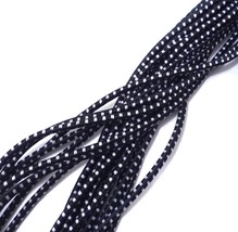 Appr 2.8mm-3mm wide 5-20yd Black w/ White Stitched Elastic Cord (NO Refl... - €6,07 EUR+