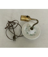 Vintage milk glass swirl edge floral center base wall mount sconce lamp ... - $27.06 CAD