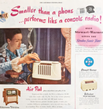 1947 Stewart Warner Portable Radio Advertisement AM FM TV Phonographs DW... - $579.06 MXN