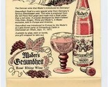 Mader&#39;s Gesundheit Rose Rhine Wine Table Top Advertising Milwaukee Wisco... - $17.82