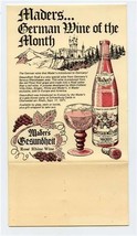 Mader&#39;s Gesundheit Rose Rhine Wine Table Top Advertising Milwaukee Wisconsin  - £14.01 GBP