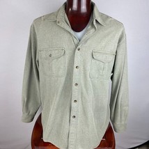 Eddie Bauer Mens XL Light Olive Green Slightly Heavy Button Down Shirt * - $13.00