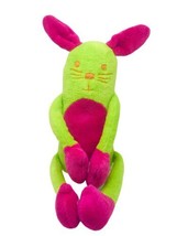 Elegant Baby Green Lime Pink Bunny Plush Stuffed Long Body Arms Hook Hand Feet - £16.70 GBP